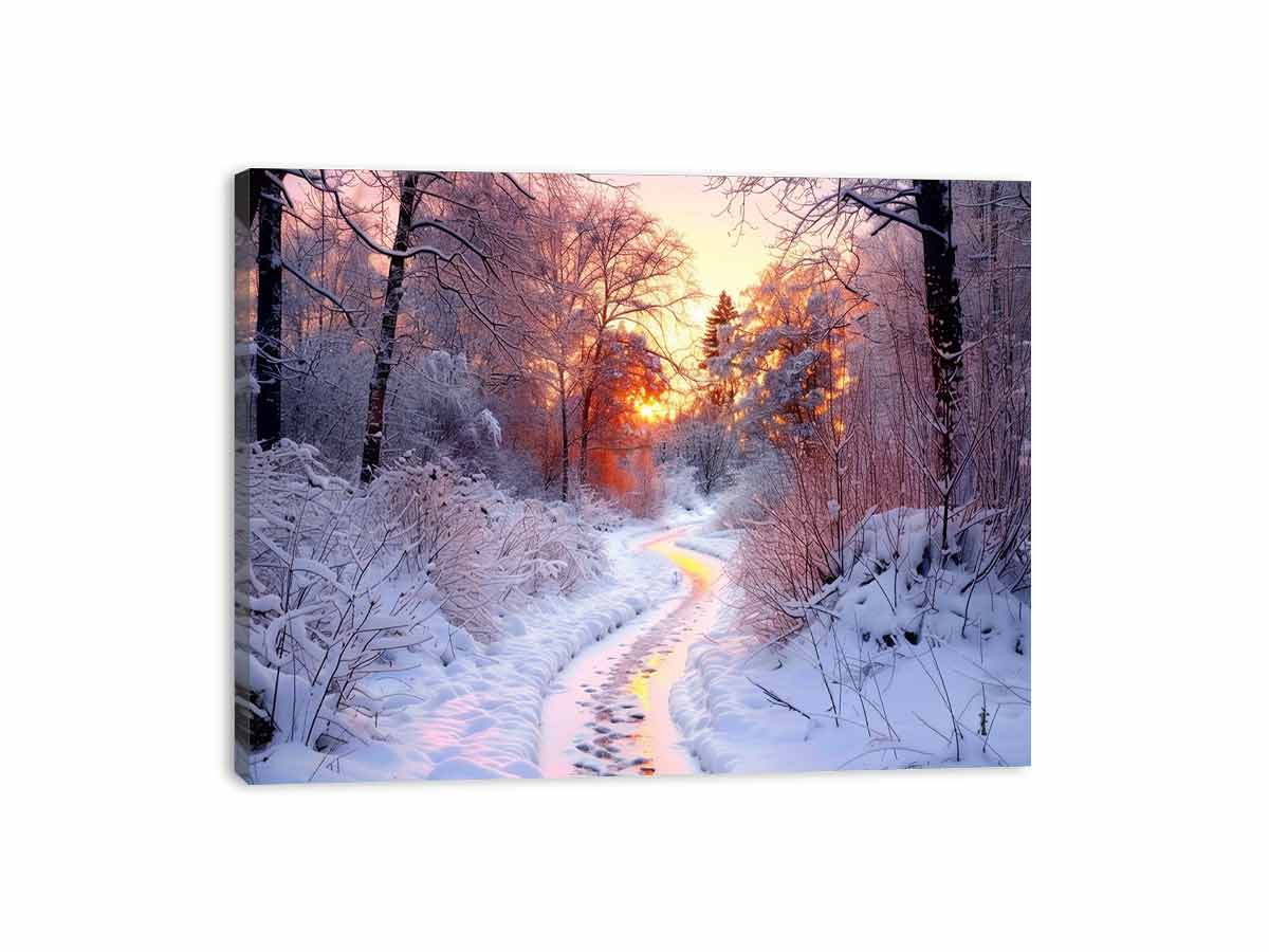 Snow River Canvas Art Print-3