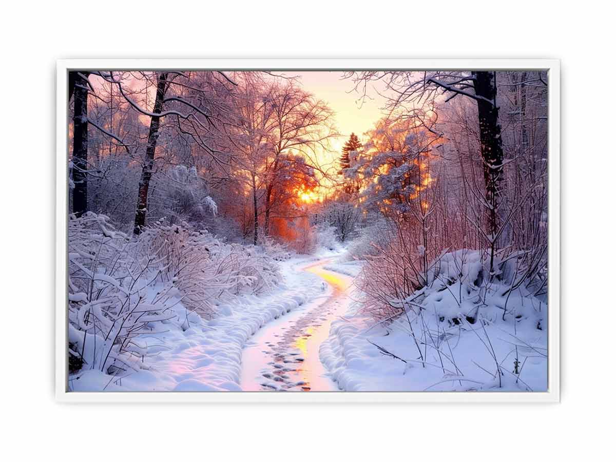 Snow River Canvas Art Print-5