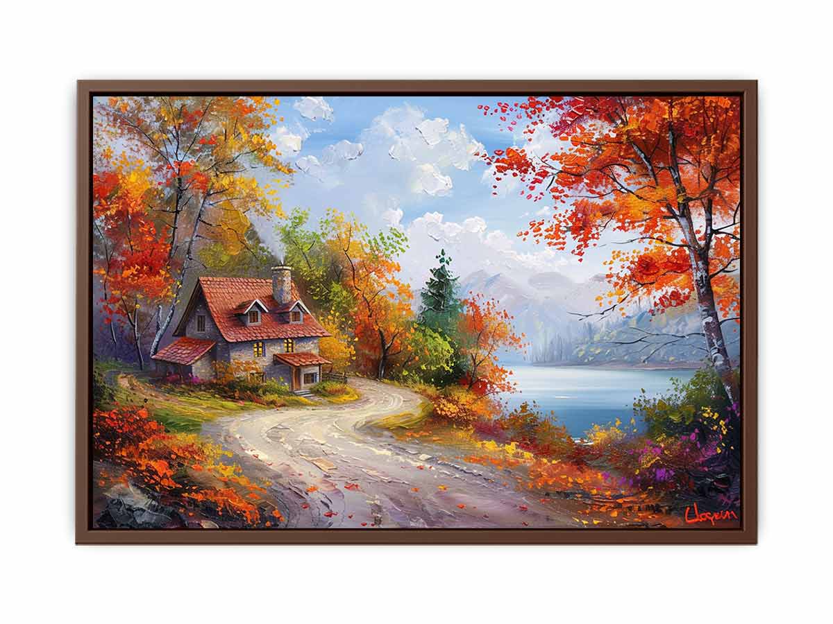 Autumn Dream House Canvas Art Print-6