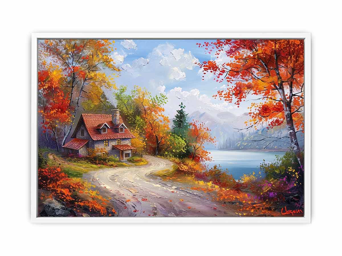 Autumn Dream House Canvas Art Print-5