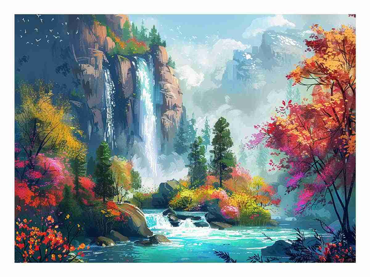 Waterfall Canvas Art Print-0