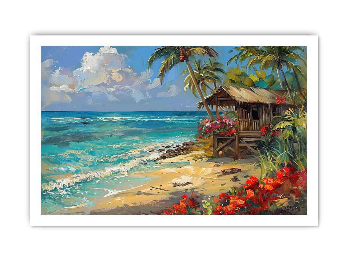 Beachside House Canvas Painting-8