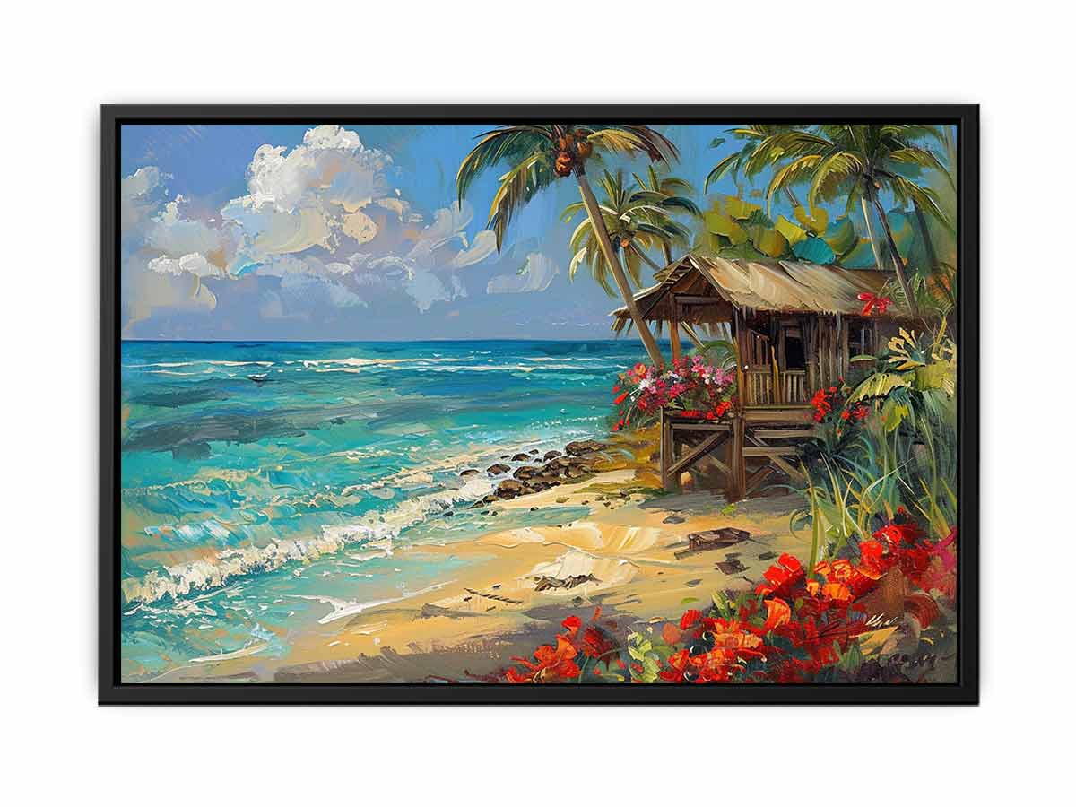 Beachside House Canvas Painting-4