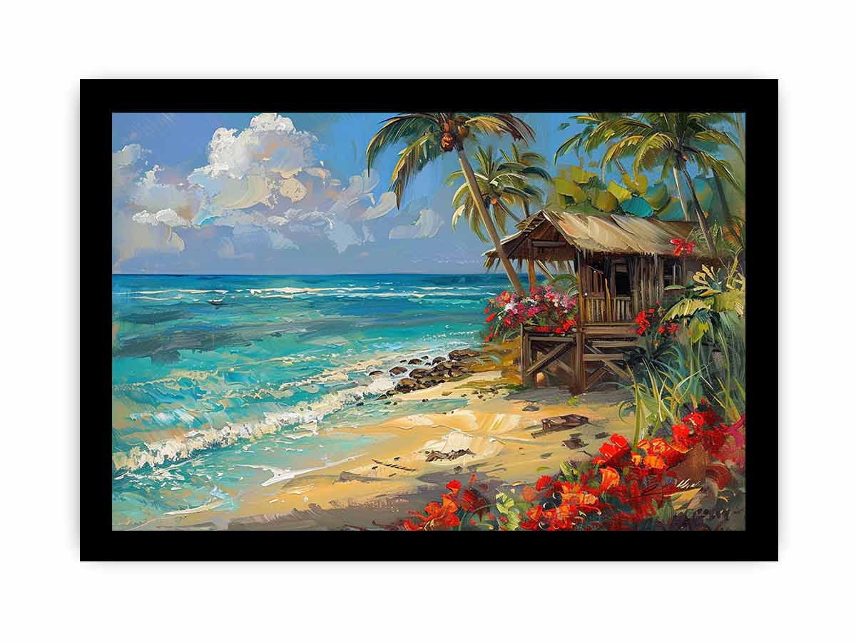 Beachside House Canvas Painting-7
