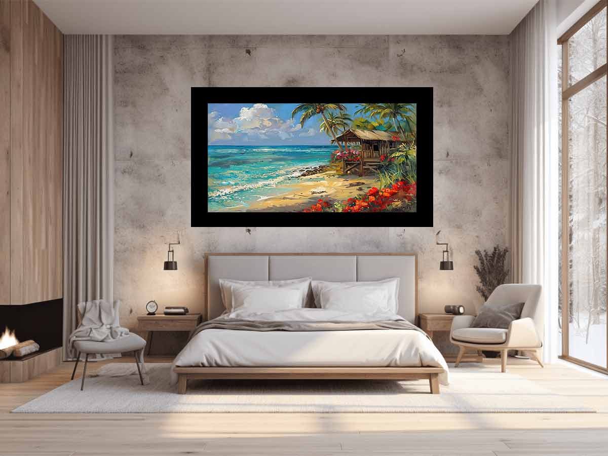 Beachside House Canvas Painting-1