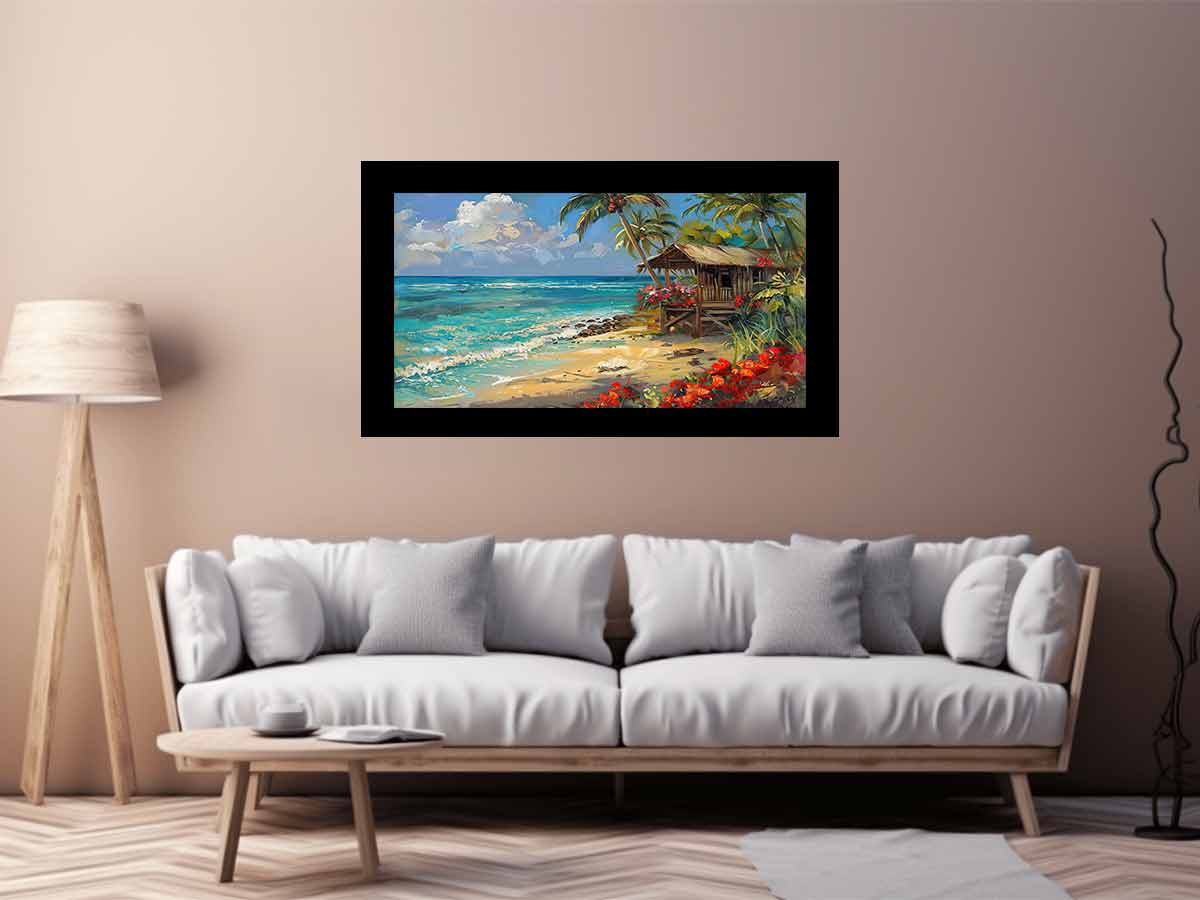 Beachside House Canvas Painting-2