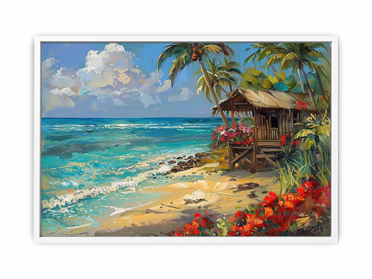 Beachside House Canvas Painting-5