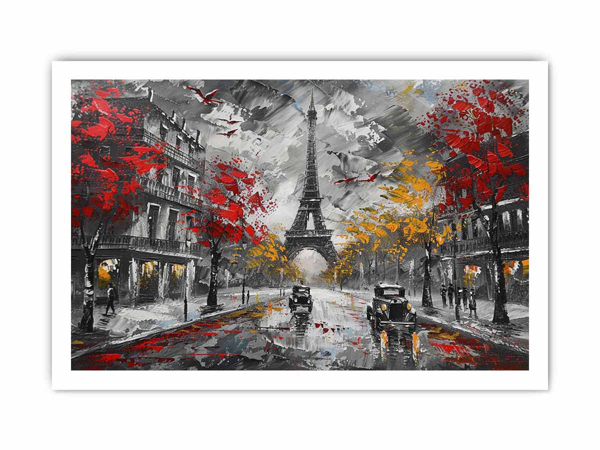 Eiffel Tower Paris Street Canvas Art Print-8