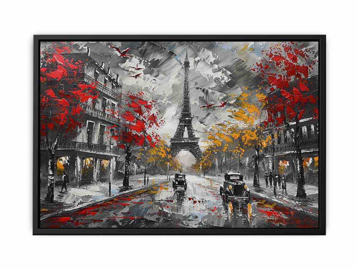 Eiffel Tower Paris Street Canvas Art Print-4