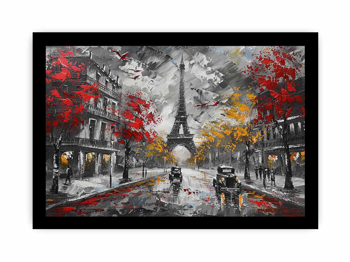 Eiffel Tower Paris Street Canvas Art Print-7