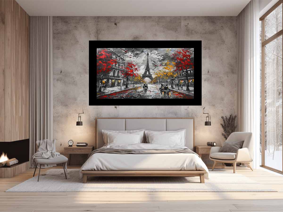 Eiffel Tower Paris Street Canvas Art Print-1