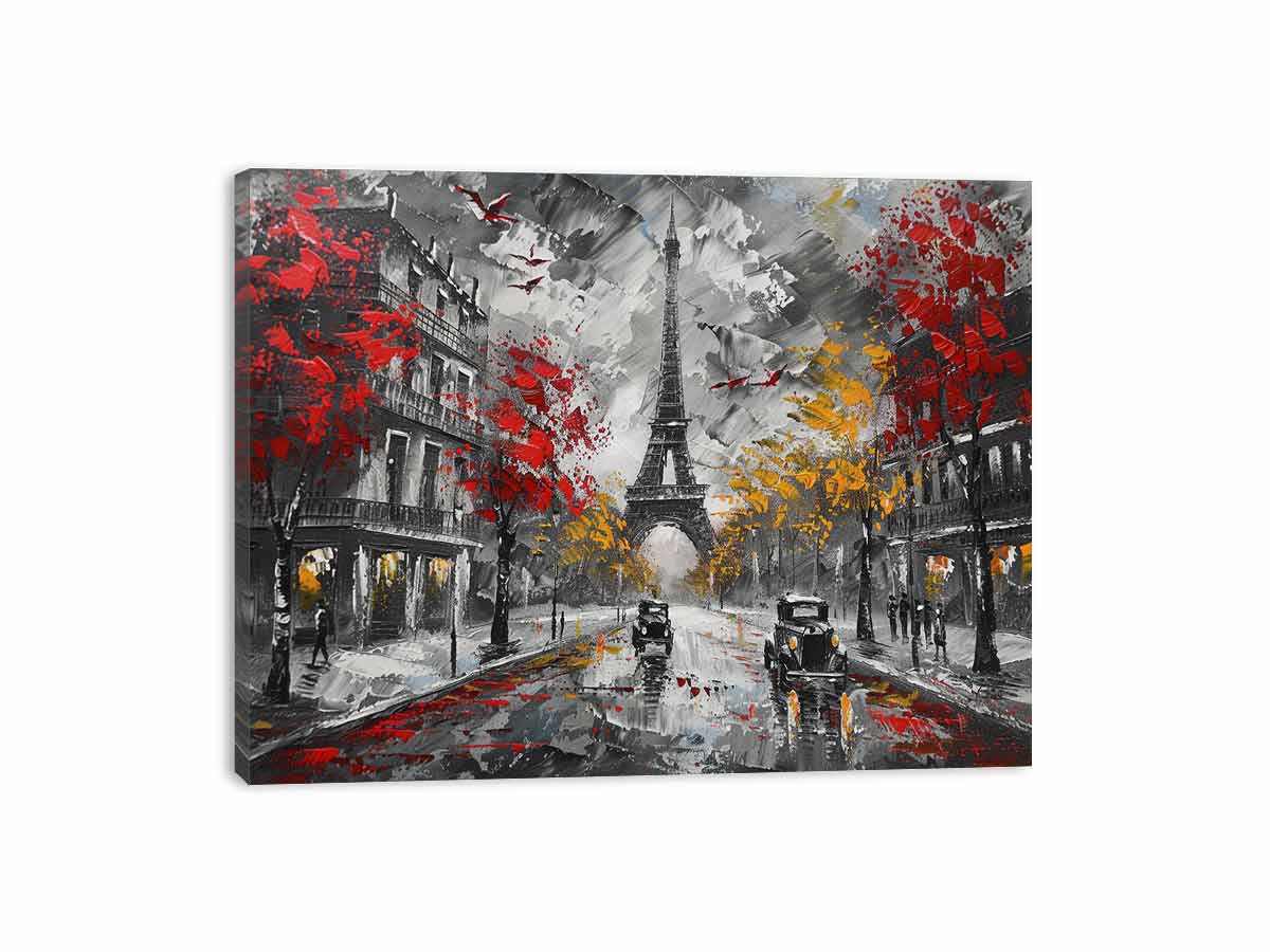 Eiffel Tower Paris Street Canvas Art Print-3