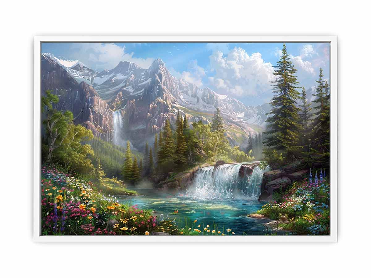 Mountain Waterfall Canvas Art Print-5