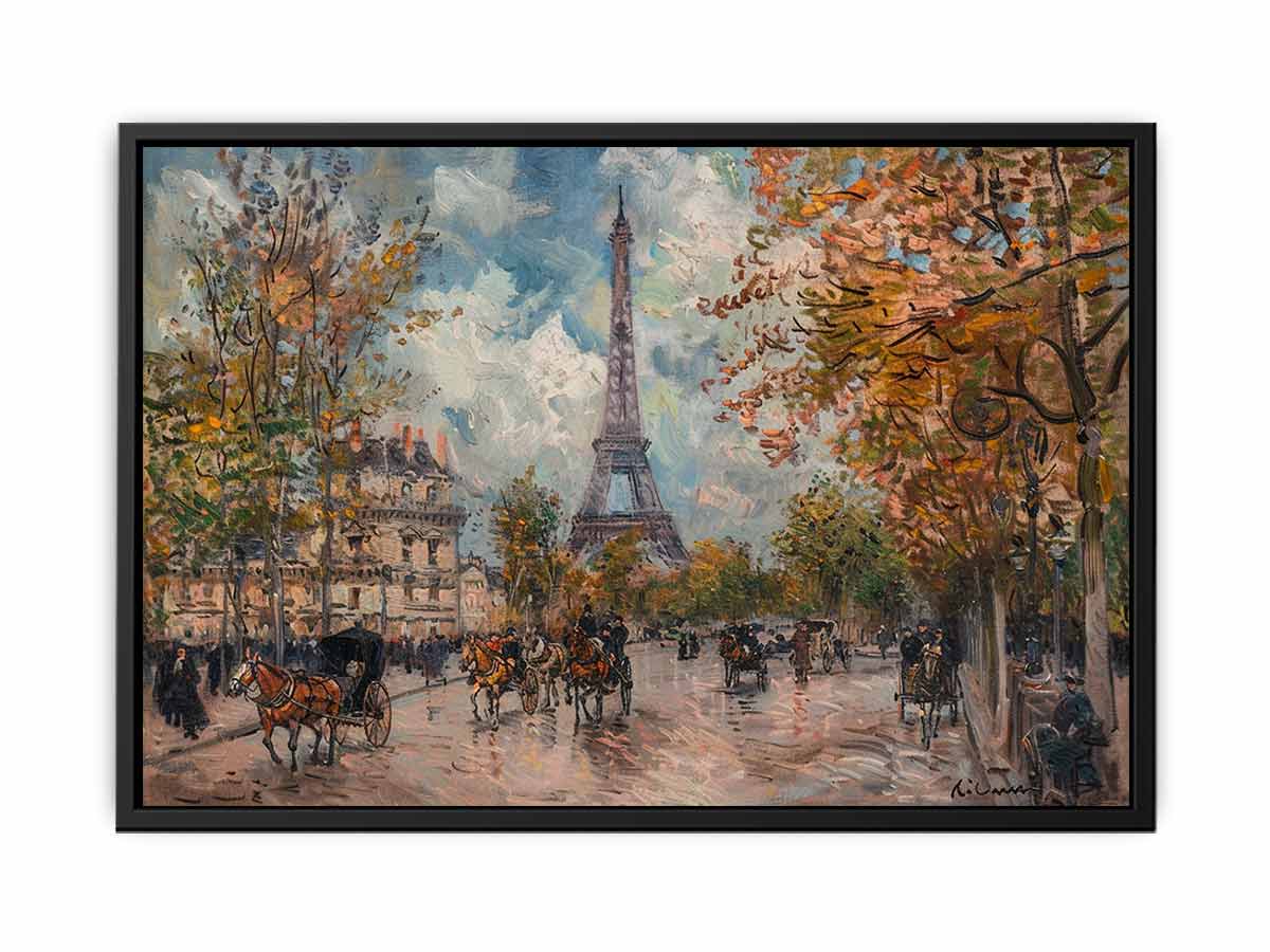 Vintage Eiffel Tower canvas painting-4