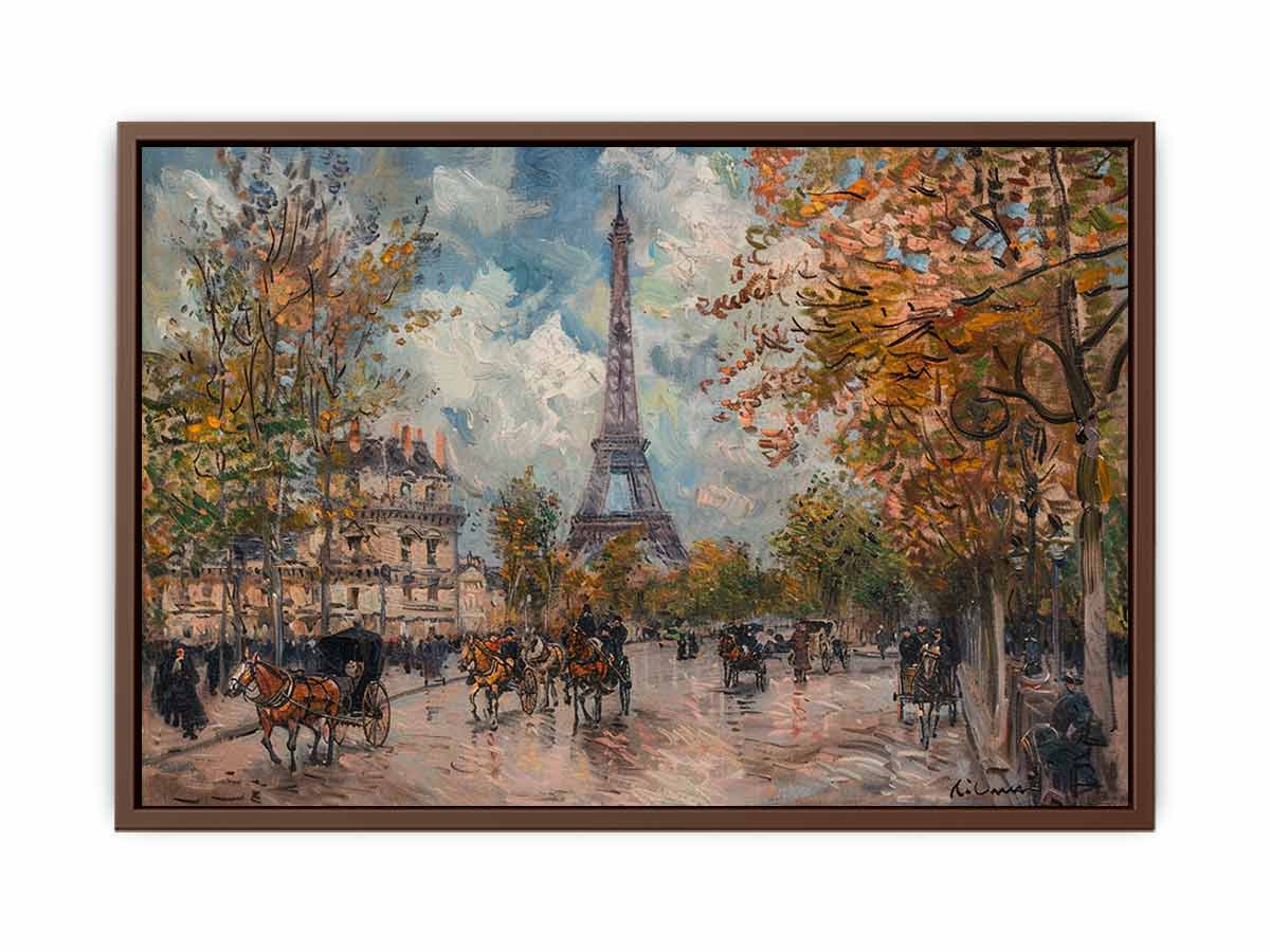 Vintage Eiffel Tower canvas painting-6