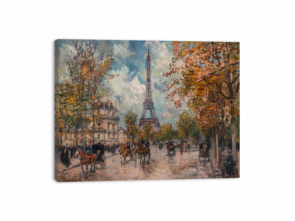 Vintage Eiffel Tower canvas painting-3