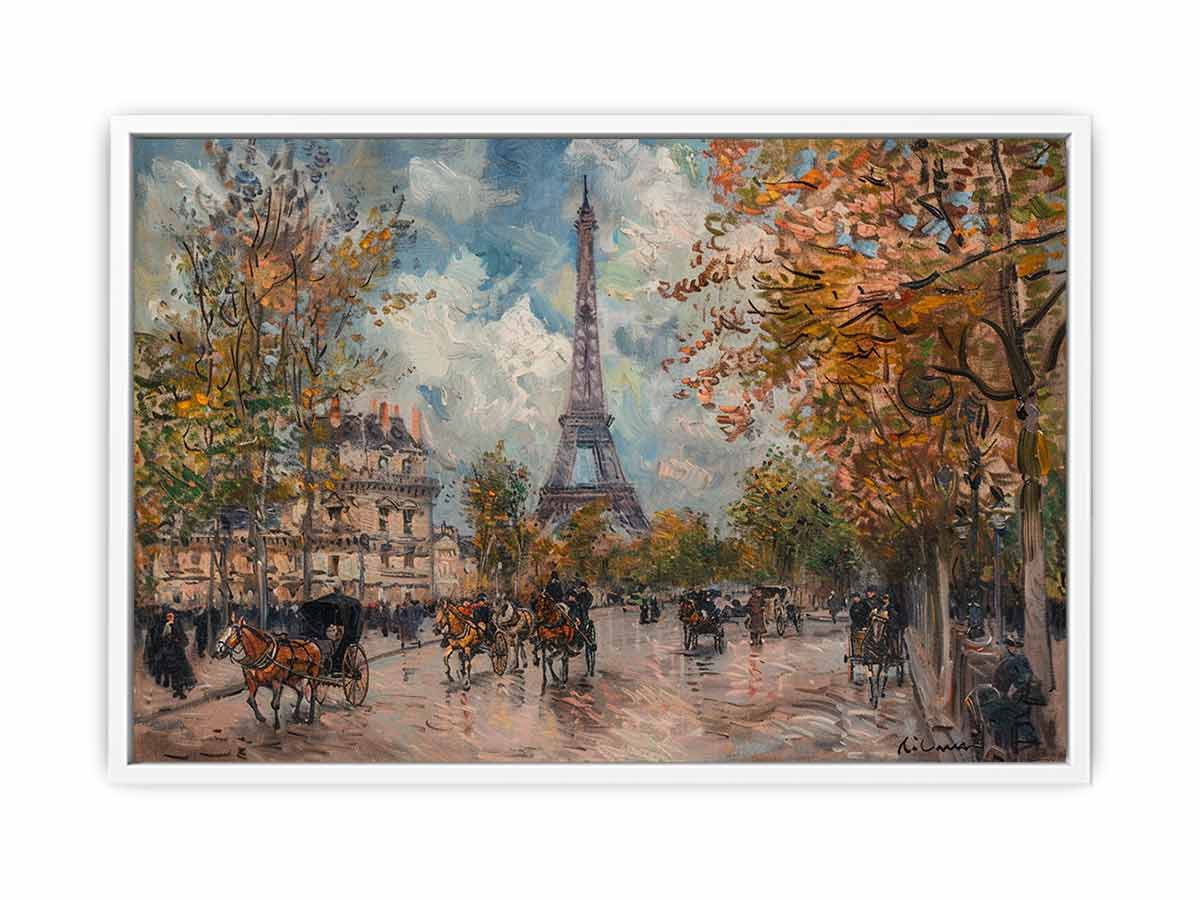 Vintage Eiffel Tower canvas painting-5