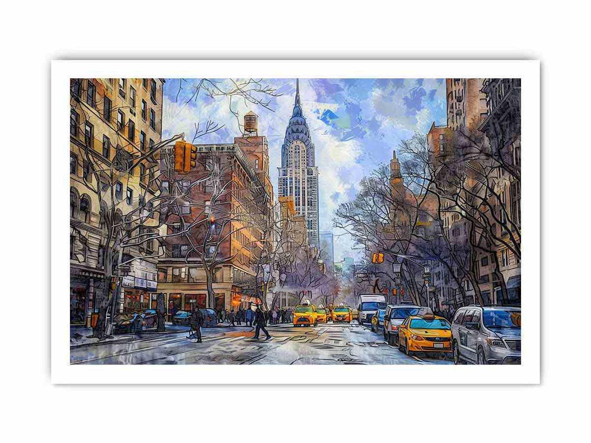 New York Street Canvas Art Print-8