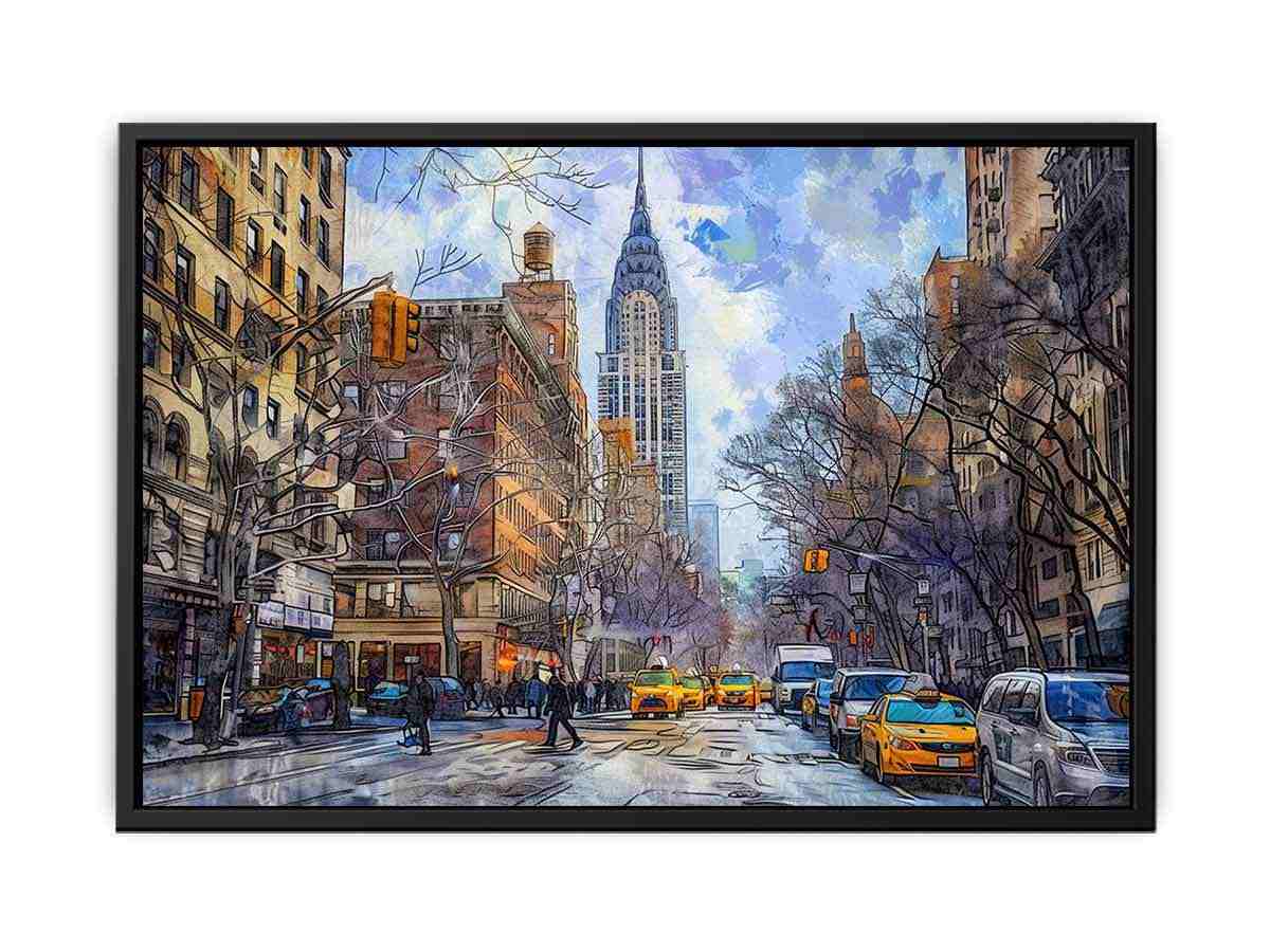 New York Street Canvas Art Print-4