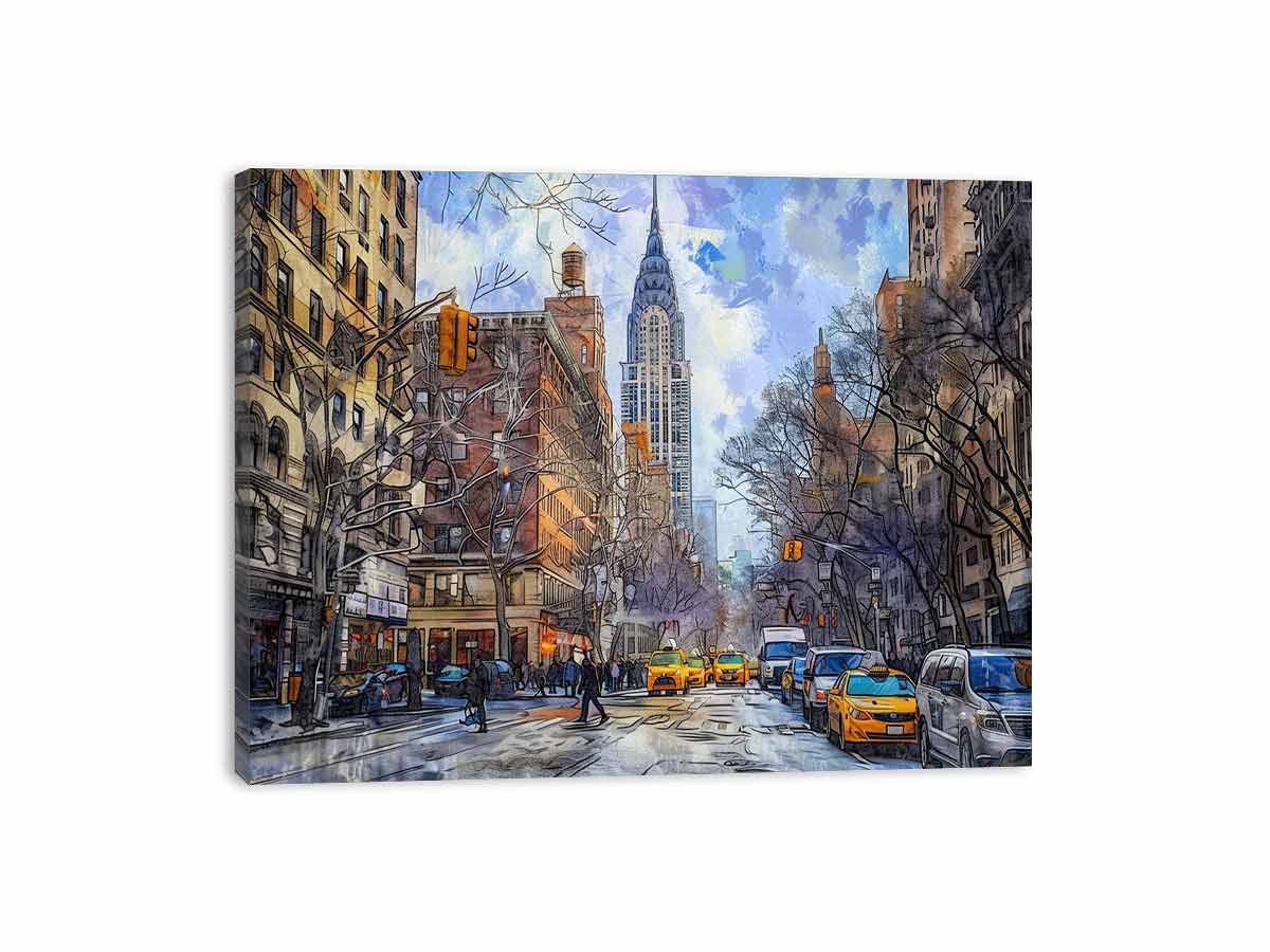 New York Street Canvas Art Print-3