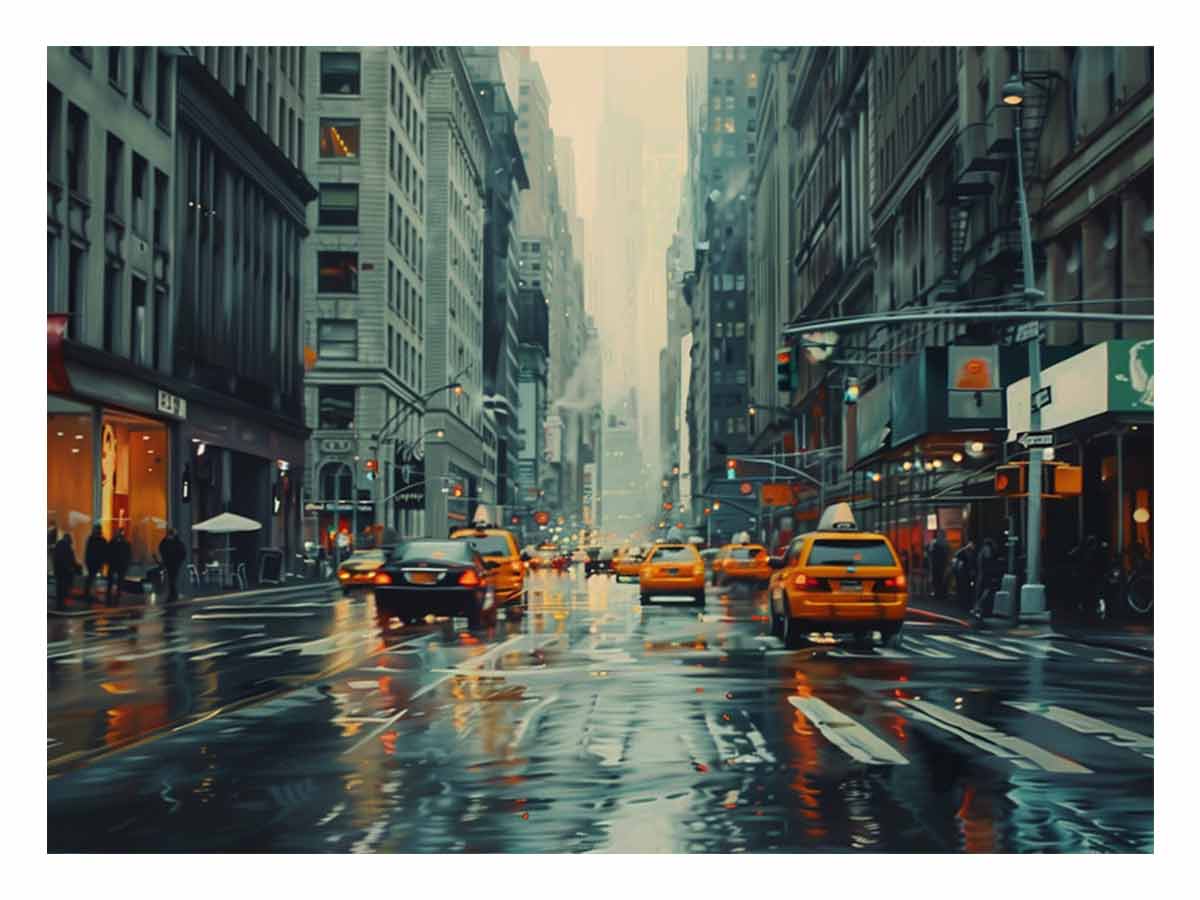 New York Street Wall Art Painting-0
