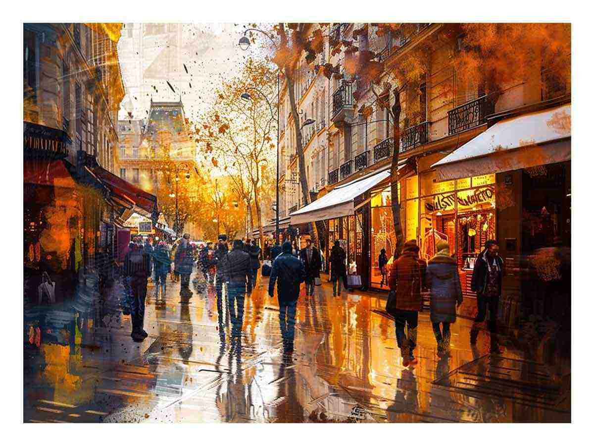 paris Street Wall Art print Painting-0