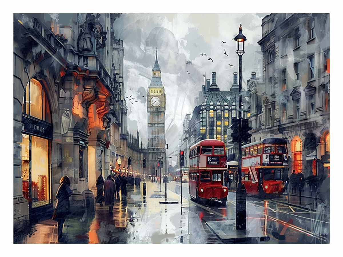London Clock Tower Canvas Painting-0