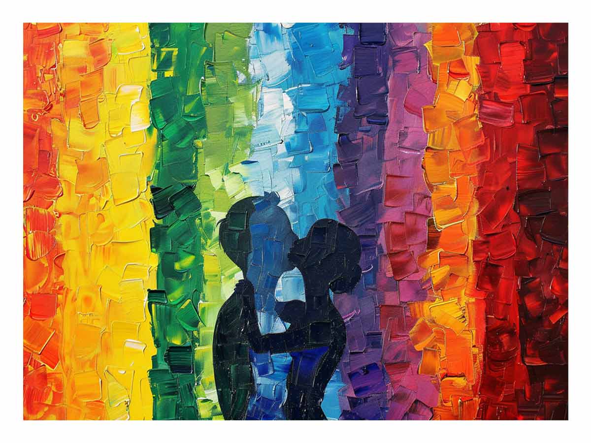 LGBT Rainbow Love Canvas Art Print-0