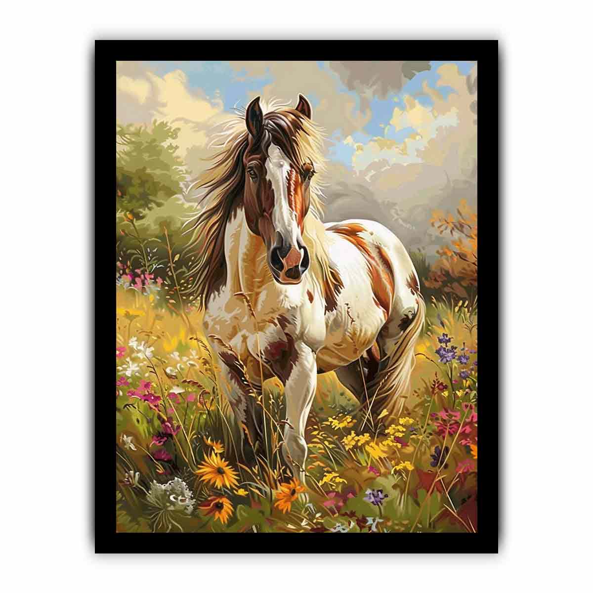Pony Horse Canvas Art Print Painting-7