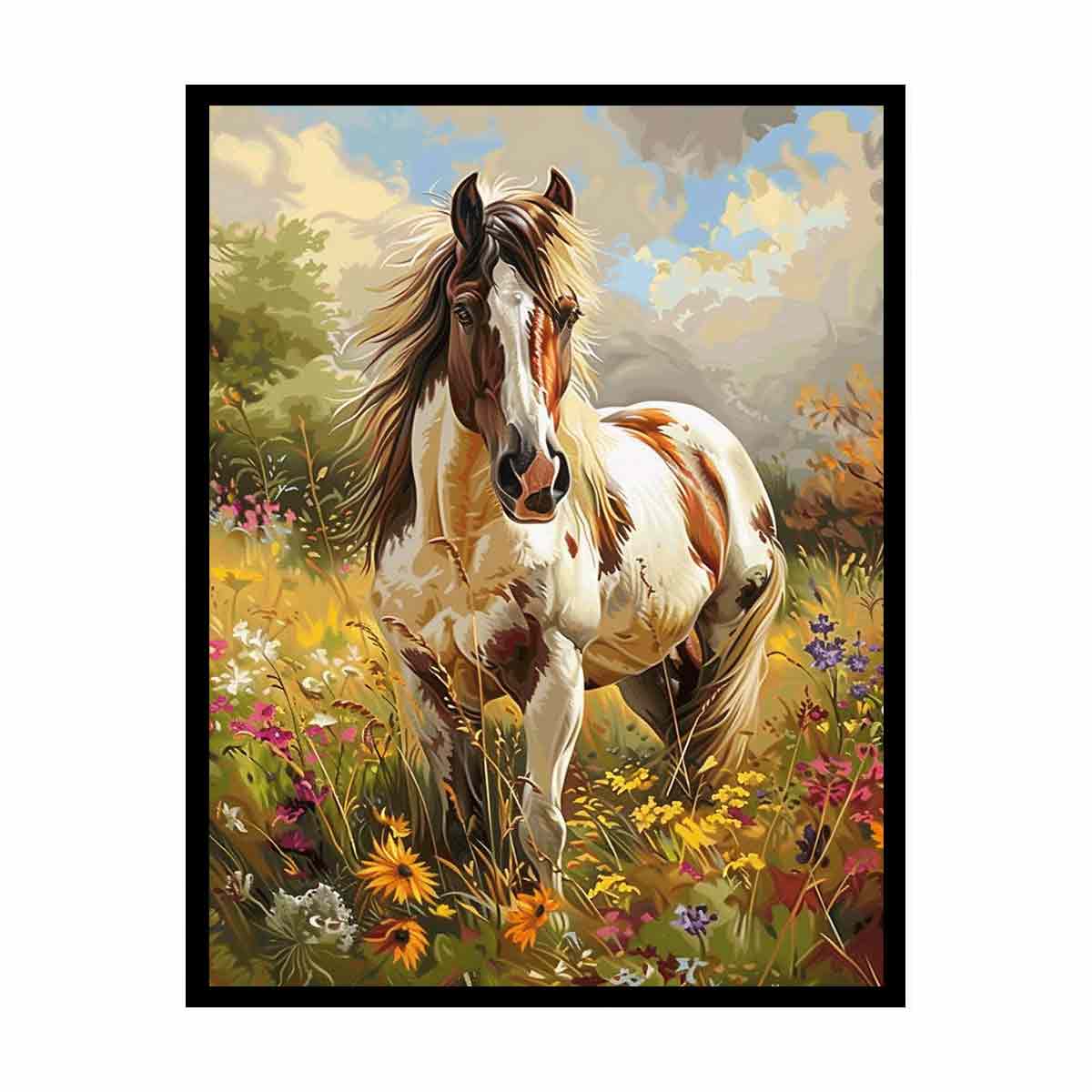Pony Horse Canvas Art Print Painting-4