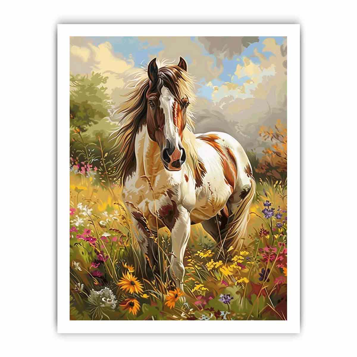 Pony Horse Canvas Art Print Painting-8