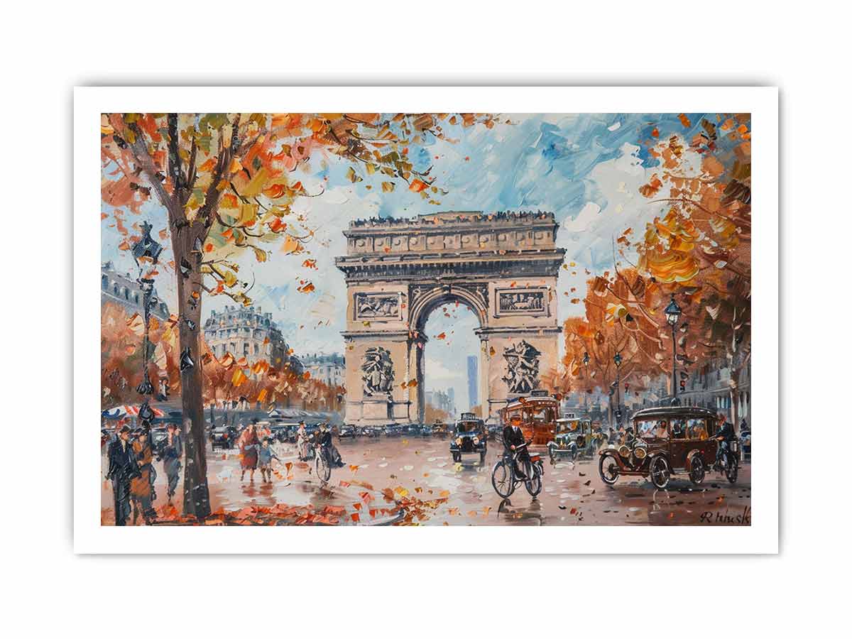 Arc De Triomphe Paris Canvas Painting-8