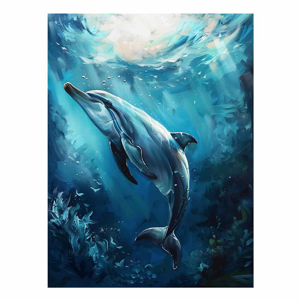 Dolphin Canvas Painting-0