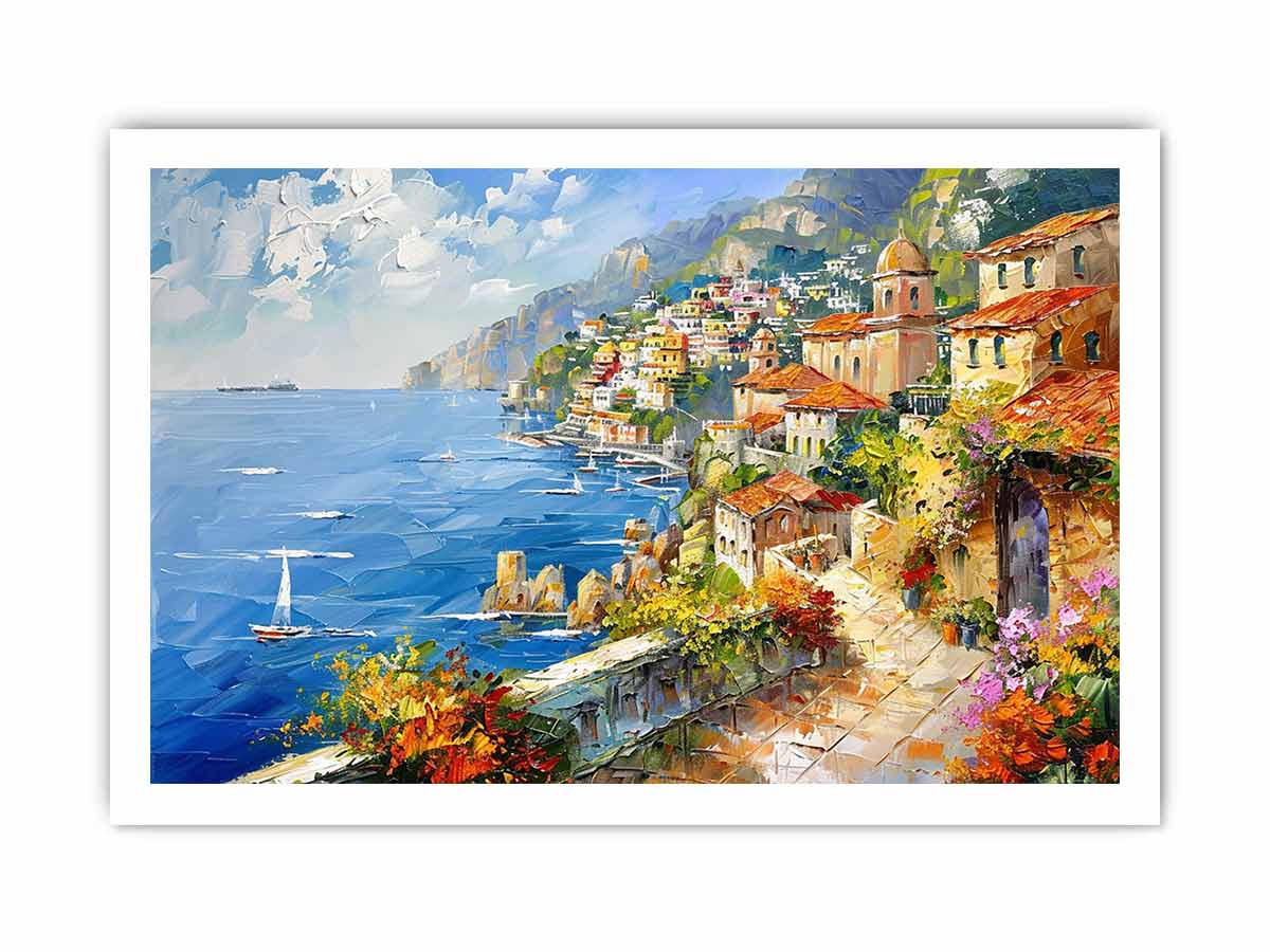 Mediterranean Beach Canvas Art Print-8