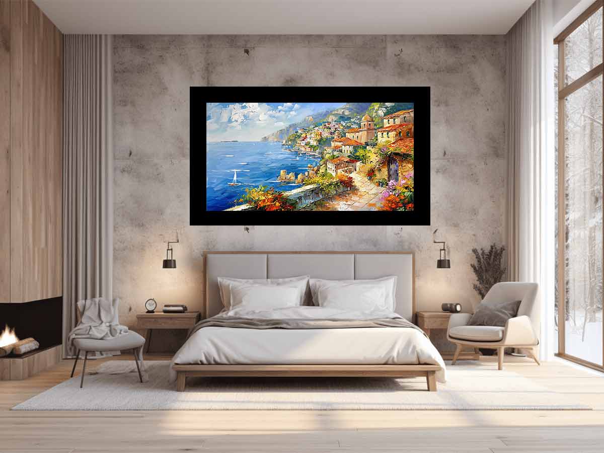 Mediterranean Beach Canvas Art Print-1