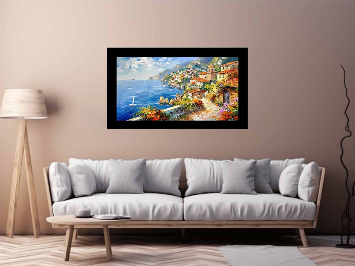 Mediterranean Beach Canvas Art Print-2