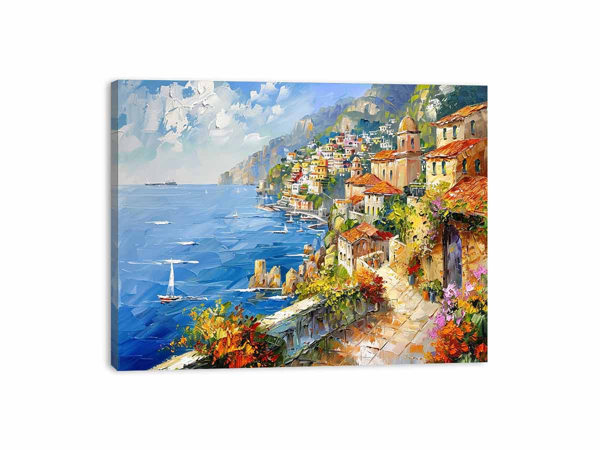 Mediterranean Beach Canvas Art Print-3