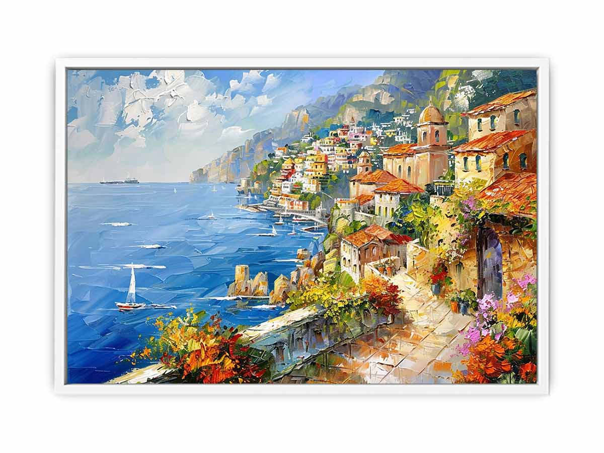 Mediterranean Beach Canvas Art Print-5