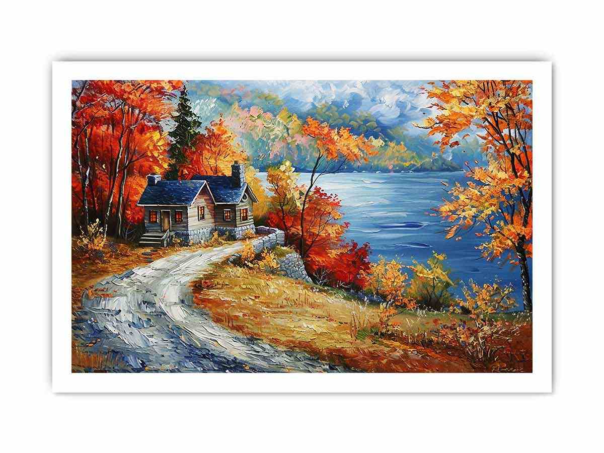 Autumn Road Wall Art painting-8