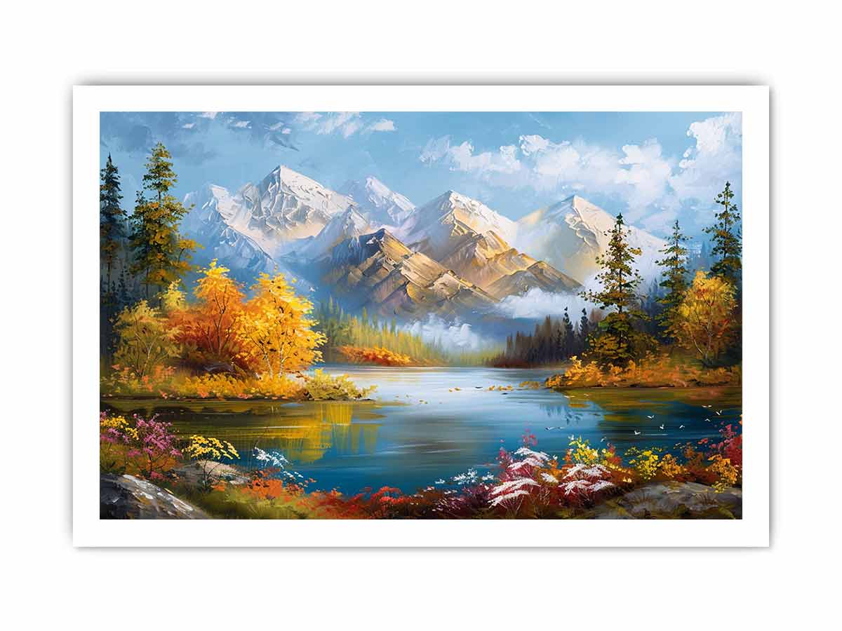 Forest Lake Canvas Art Print Artowrk-8