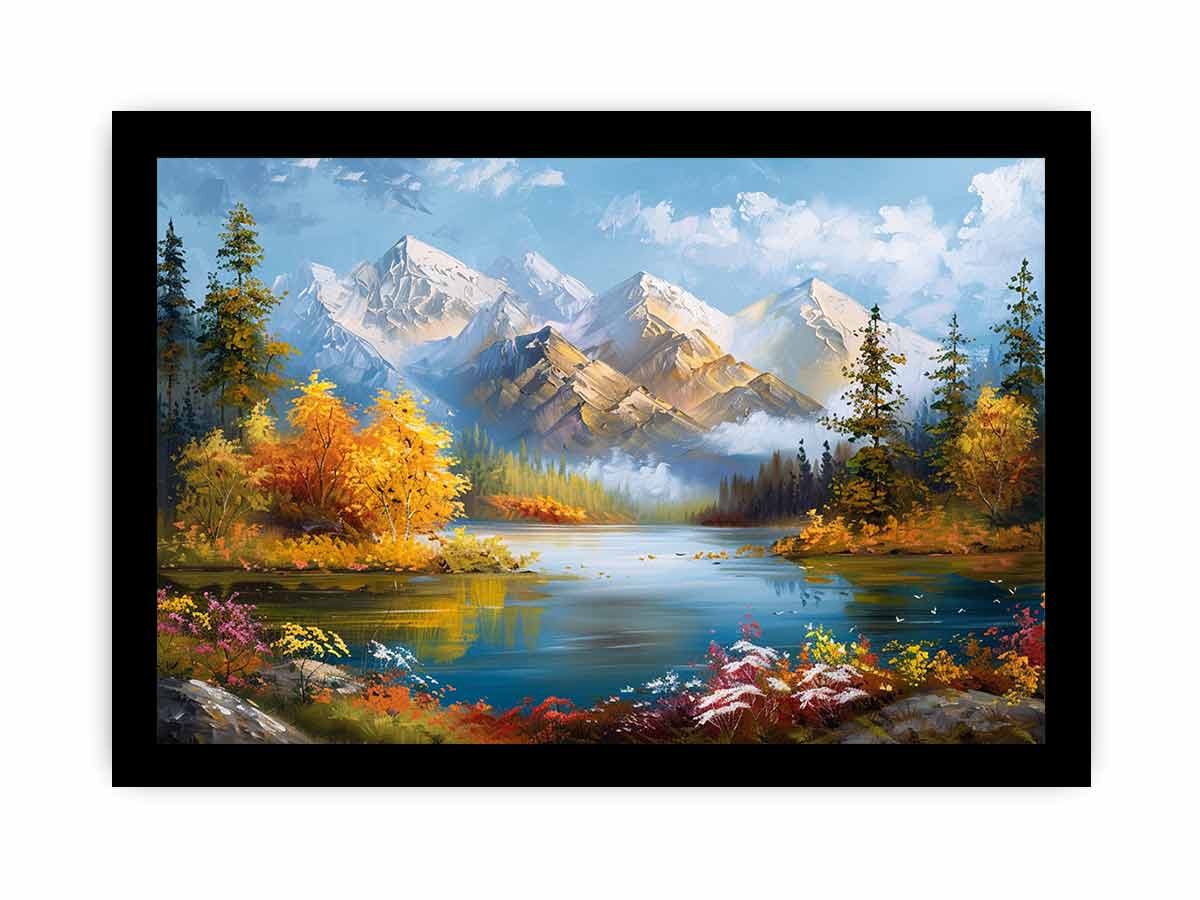 Forest Lake Canvas Art Print Artowrk-7