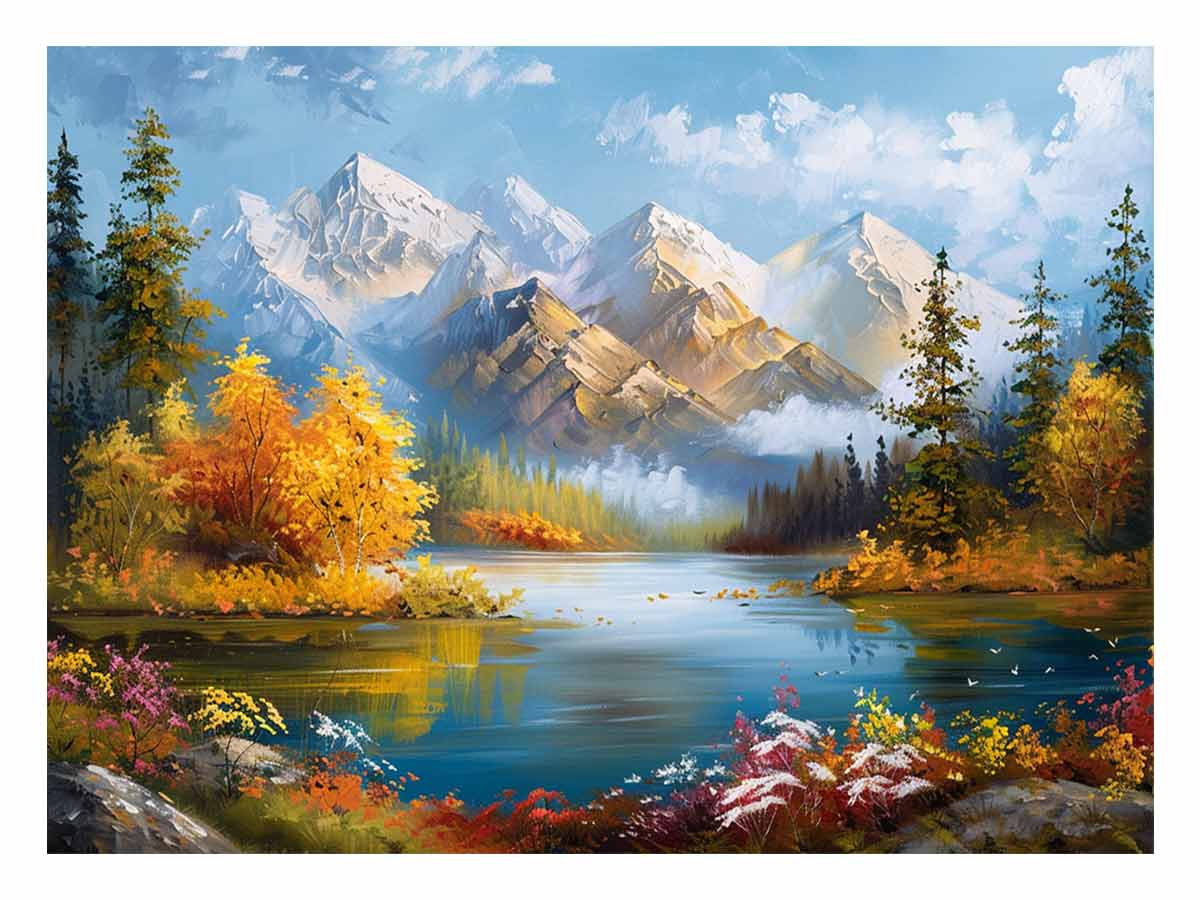 Forest Lake Canvas Art Print Artowrk-0