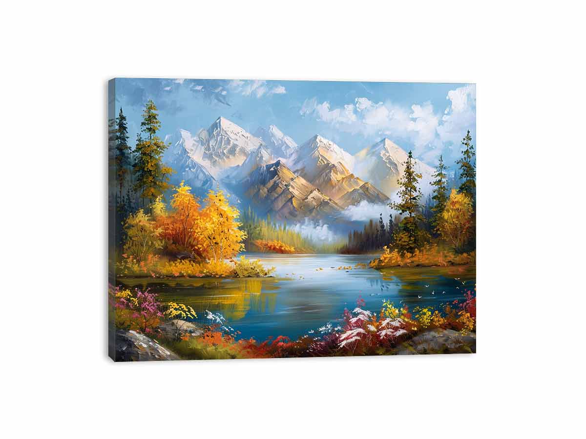 Forest Lake Canvas Art Print Artowrk-3