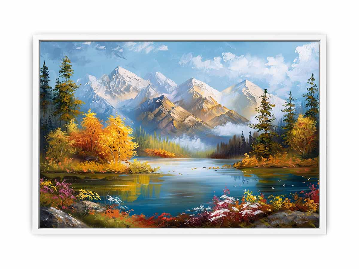 Forest Lake Canvas Art Print Artowrk-5