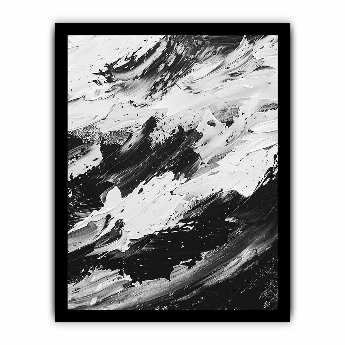 Black White Abstract Art Canvas Art Print-7