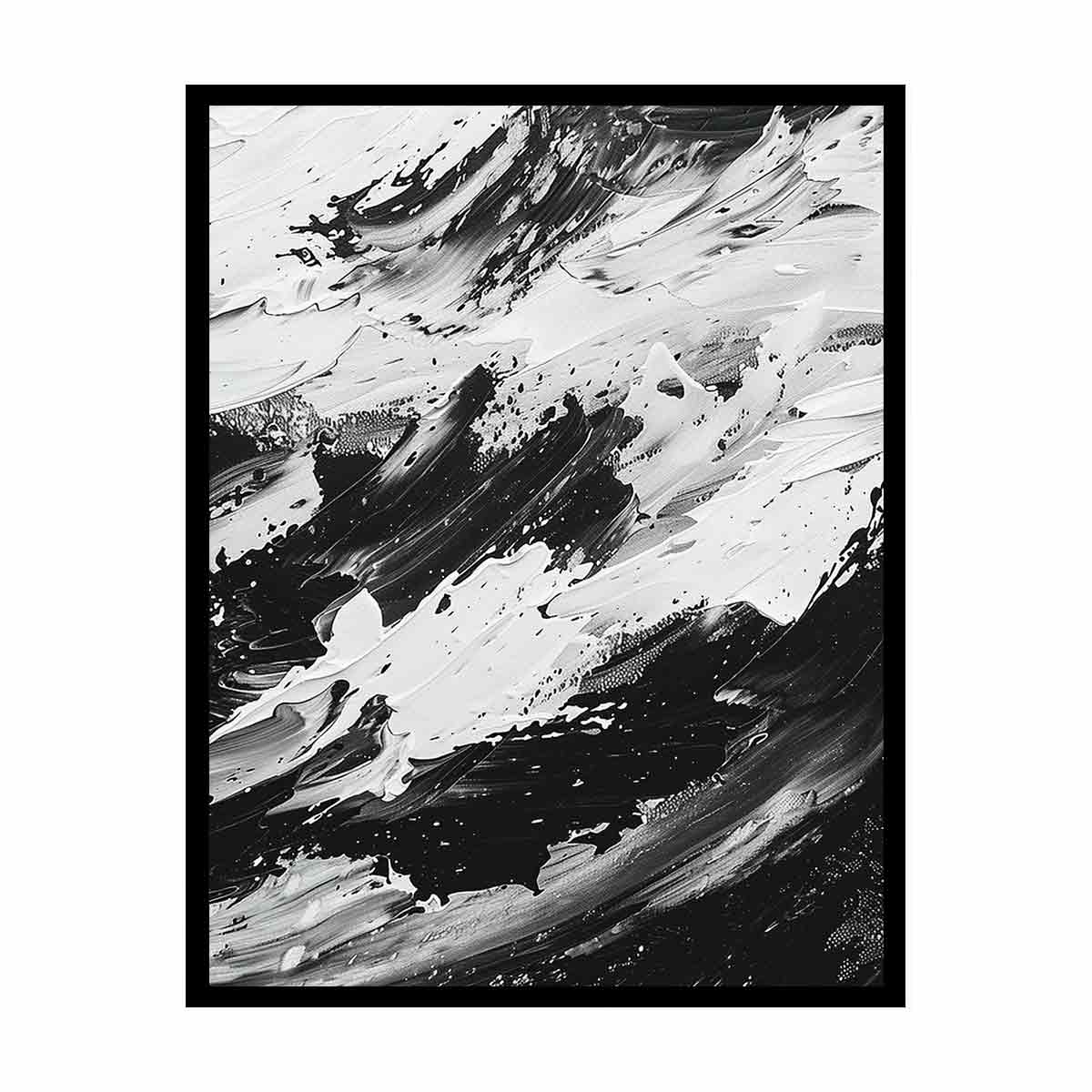 Black White Abstract Art Canvas Art Print-4