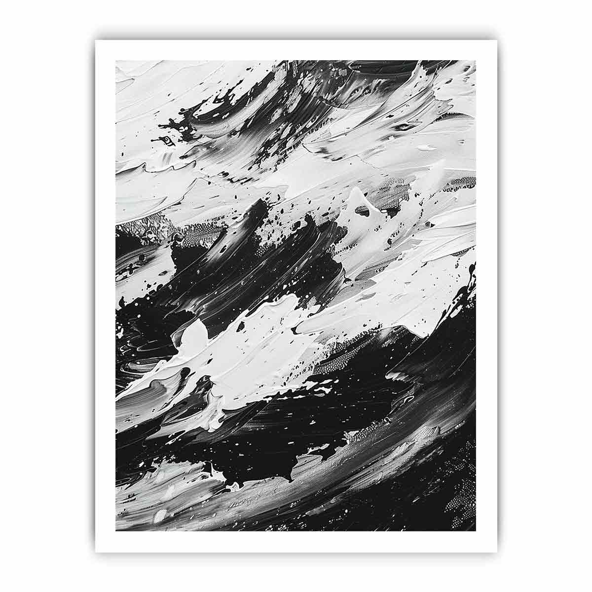 Black White Abstract Art Canvas Art Print-8
