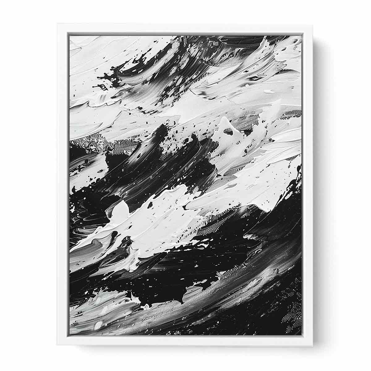 Black White Abstract Art Canvas Art Print-5