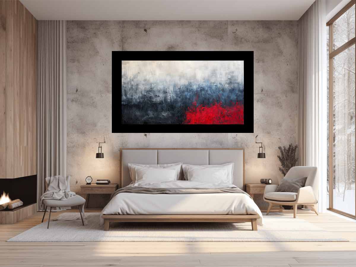Red Blue Fine Art Painting-1