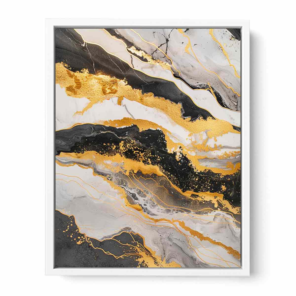 Black Gold marble Art  Canvas Art Print-5